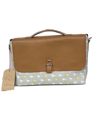 £60 • Buy Pink Lining Yummy Mummy Changing Bag Satchel Grey & Yellow Garden Birds BNIB