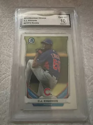 C.j. Edwards Cubs 2014 Bowman Chrome Rookie Rc # Ctp72 Graded 10 L@@@k • $1.88