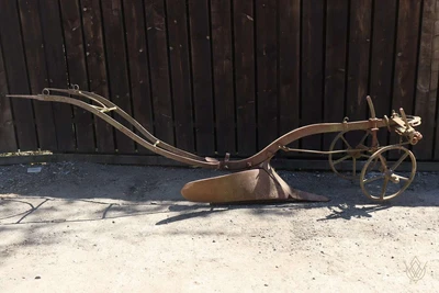 £165 • Buy Large Antique Cast Iron Horse Drawn Plough - WM11305