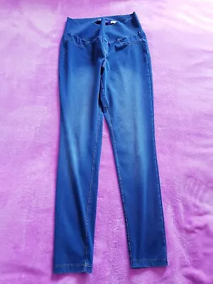 Seraphine Maternity Size M Mid Rise Super Stretchy Jeggings - Blue • £8.50