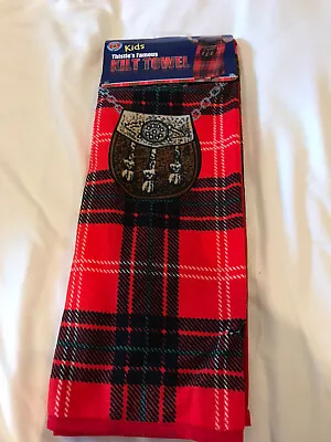 ❤️Instakilt Red Tartan Kids Kilt Towel Brand New ❤️ • £9.99