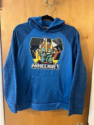 Mojang Jinx Minecraft Blue Youth Boys Pullover Hooded Sweatshirt - 2XL / XXL • $11.99