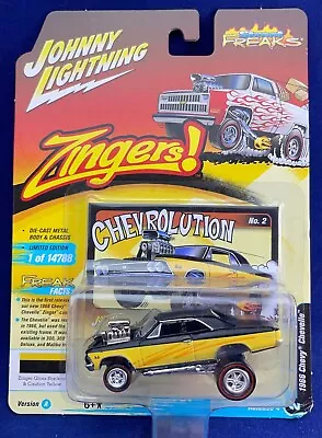 Johnny Lightning Street Freaks 1966 Chevy Chevelle 1:64 Gloss Black & Yellow • $15.99