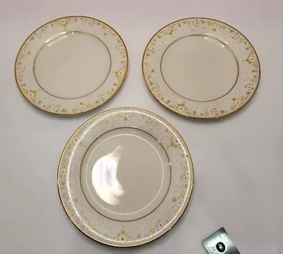 Euc Set 3 Noritake Ivory China Fragrance #7025 6.25  Plates Daisies Vtg • $17.20