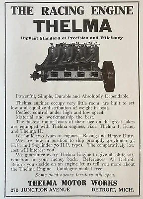 1911 Ad(l7)~thelma Motor Works Detroit. Thelma Marine Racing Engine • $6.49