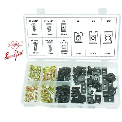 Swordfish 31390 - 170pc Screw And Speed Nut U Nut U Clip Assortment  • $16.96