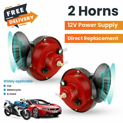 2X 12V 300DB Super Loud Train Air Horn Waterproof Motorcycle Car Truck SUV Boat • $10.80