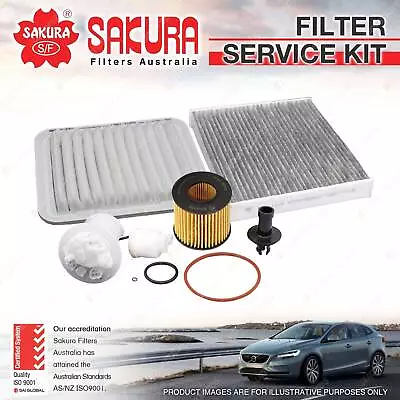 Sakura Oil Air Fuel Cabin Filter Kit For Toyota Corolla ZRE182R 4Cyl 1.8L 12-ON • $139.96