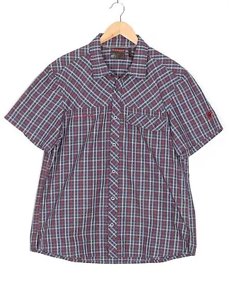 MAMMUT Asko Shirt Men Size XL Short Sleeve Check Plaid VR0962 • £29.99