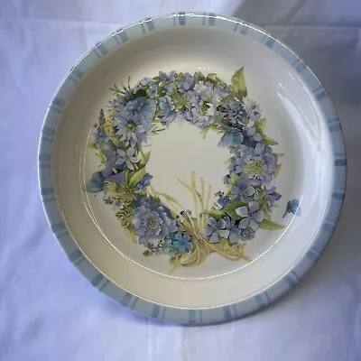 Marjolein Bastin 11.25” Pasta Bowl Flower Wreath Butterfly Plate Dish Hallmark • $19.99