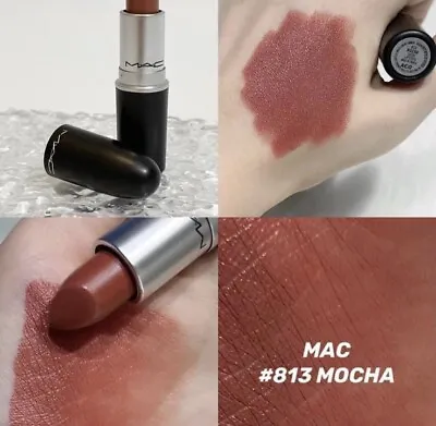 MAC Lipstick Satin Mocha Brown Nude Lip Stick Mac Makeup Hydrating Long Wear • £12