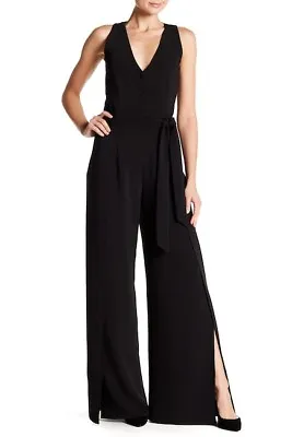 $53.10 • Buy NEW ISSUE New York Black V-Neck Tuxedo Vest Split Ruffle Dress Pant Jumpsuit M 8