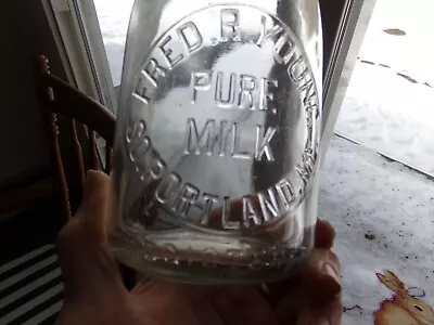 RARE TREQ Fred R. Young Milk Bottle So. Portland Me. Maine. • $399