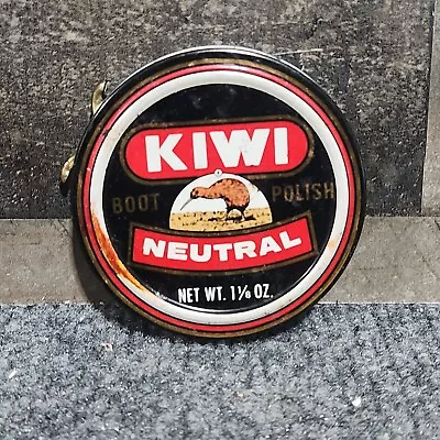 Vintage Kiwi Neutral Polish Wax Shoe Polish Advertising Tin 1 1/8 Can Used • $9.99