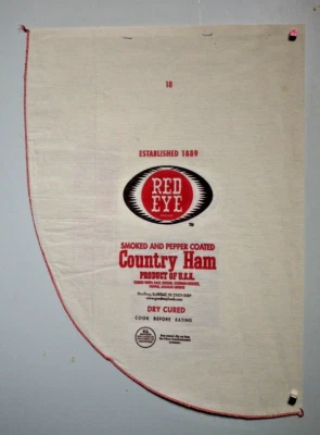 $10 • Buy XX LARGE Vintage CLOTH Sack Bag, RED EYE COUNTRY HAM, GWALTNEY, SMITHFIELD VA 07
