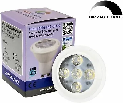 Allcam 5W Dimmable GU10 LED Bulb Cool White 40-50W Equivalent 48mm Height • $4.95