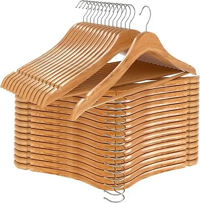 20/30/40 Pack Wood Clothes Hangers Smooth Finish Wooden Coat Hangers For Clothes • $15.98