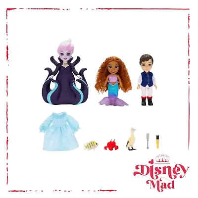 Disney’s The Little Mermaid Ariel Ursula & Eric 6  Petite Doll Gift Set • $104.43