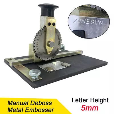 Manual Embossing Machine Dog Tag Metal Plate Stamping Embosser 5mm Letter Height • $121