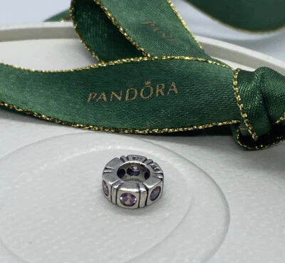 $23 • Buy Pandora Pink CZ Trinity Northern Lights Spacer Charm #790368PCZ Genuine Ale