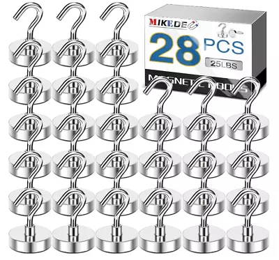 MIKEDE Magnetic Hooks Heavy Duty 25Lb Strong Rare Earth Neodymium Magnets • $12.99