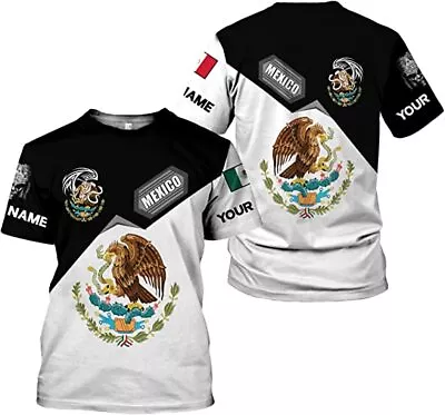 Personalized Name Mexico Tshirt Customized Name Shirts Mexican US Flag Mexico • $31.99