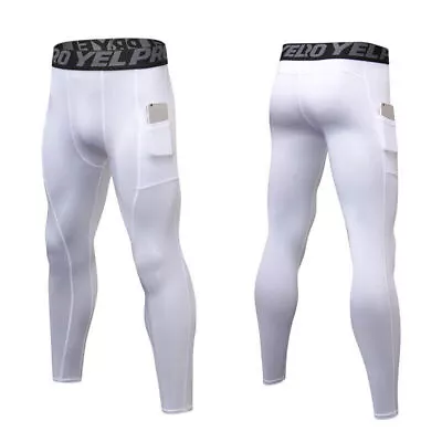 Mens Compression Base Layer Gym Sports Pants Leggings Tight Running Bottoms • $15.55