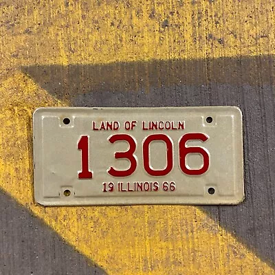 1966 Illinois Motorcycle License Plate Nice Low Number 1306 Four Digit IL • $172.75