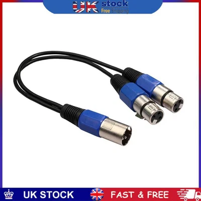 £12.29 • Buy 0.3m XLR Male Plug To Dual XLR Female Jack Y Splitter Mic DJ Audio Cable