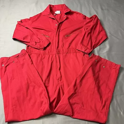 Walls Coveralls Jumpsuit Men 48 Regular Red Cotton Zip Close Chore Mechanic • $24.99