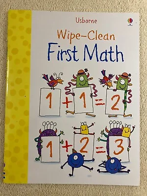 $4.95 • Buy Usborne Wipe-Clean Book - First Math - Dry-erase Activity Book