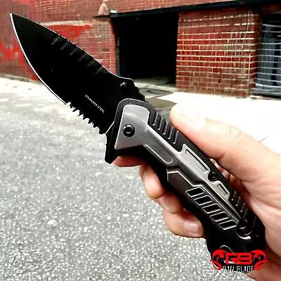 8.25  Tactical Spring Assisted Open Blade Folding EDC Pocket Knife Hunting Knife • $16.69