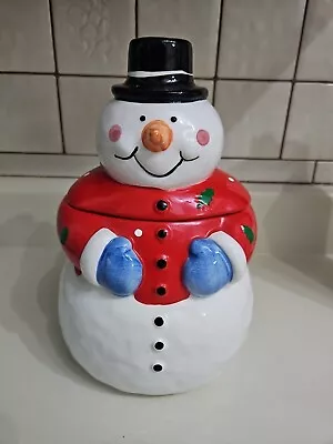 Coco Dowley Ceramic Snowman Musical Cookie Jar Christmas Holiday 12   Untested • $18