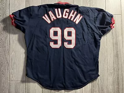 Authentic Rawlings Ricky Vaughn Wild Thing Cleveland Indians Baseball Jersey 52 • $199.99