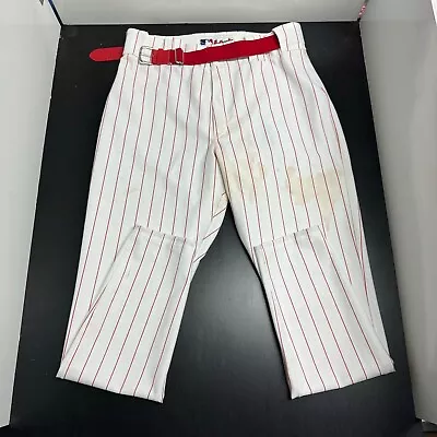 Majestic MLB Authentic Baseball Active Striped White 36-38 Pants 0554 • $10