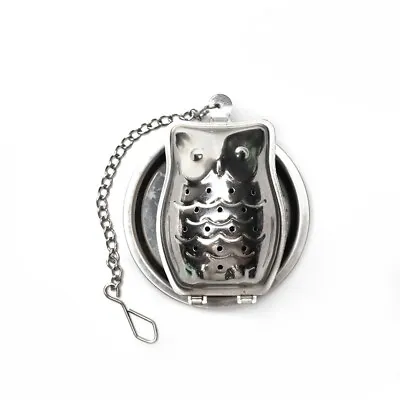 Owl Metal Tea Infuser Stainless Steel Loose Leaf Strainer Filter Herbal Spic • £2.99