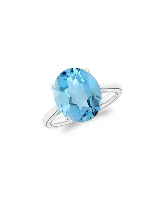 $13.99 • Buy 5.00 CTTW Lab Created Blue Topaz Oval Cut 925 Sterling Silver Ring Sizes 4-10