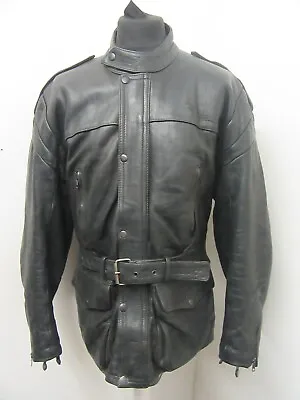 Vintage Richa Heavy Leather Motorcycle Touring Jacket Size Uk42 Eu52 • $123.26