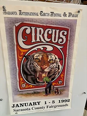 Vintage Sarasota International Circus Festival & Parade Poster 19 X29  Jan 1992 • $9.77