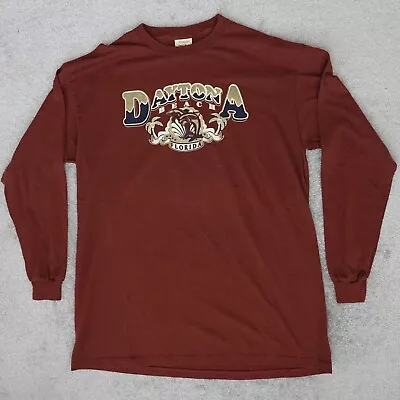 Vintage Mossimo Shirt Mens L Large Red Daytona Beach Graphic Long Sleeve Tee 90s • $34.95