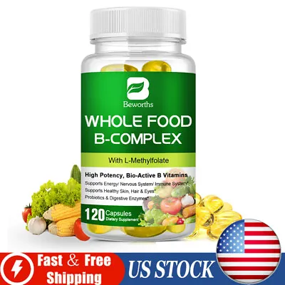 Vitamin B Complex 120 Capsules B1B2B3B5B6B7B9B12 Immune Support Pills US • $13.28