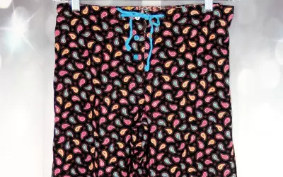 Vera Bradley Womens Kensington Paisley Black Corduroy Lounge Sleep Pants Size S • $10.78