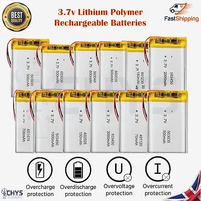 3.7V Lipo Li-Polymer Rechargeable Battery MP3 Camera Recorder Player Device • £8.49