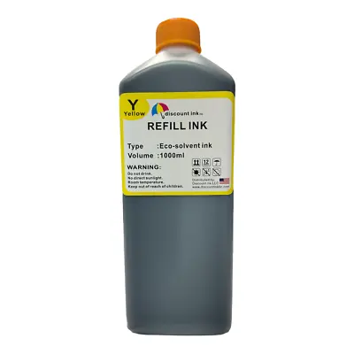 1 Liter Yellow Eco Solvent Ink For Mutoh Roland Mimaki Epson Hp Refill • $32.90