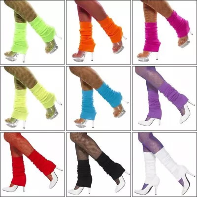 Neon Leg Warmers Adult 80s Workout Costume Aerobics Fancy Dress Outfit Clothes • $8.57