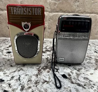 Vintage GE AM Transistor Portable Radio + AM/FM Vintage Radio • $21