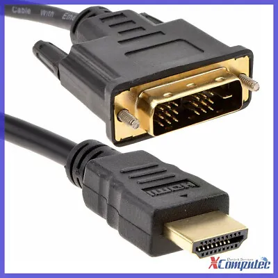 $12.80 • Buy 30cm Short HDMI To DVI-D (18+1)Pin Male To Male Cable 1080P 0.3m Black