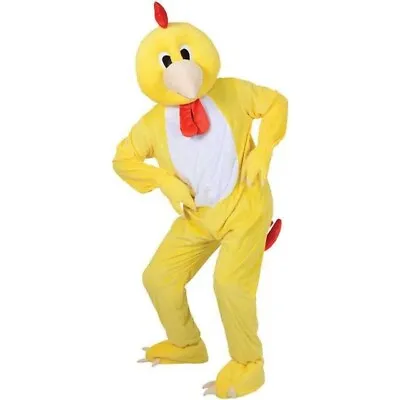 Adult Easter Funky Chicken Costume Plush Mens Ladies Mascot Fancy Dress Outfit • £40