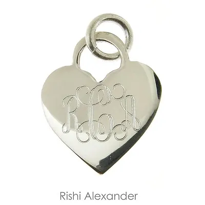 925 Sterling Silver Monogram Personalized Heart Pendant • $14.99