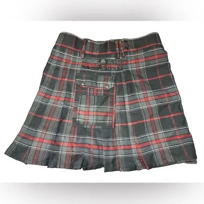 UT Kilts Traditonal Utility Kilt Plaid Scotland Mens 40 Black Gray Red Skirt • $69